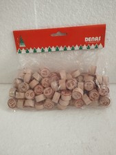 DENAS Tombola Tradizionale VINTAGE NUOVO 90 Numeri Legno Pedine Gioco Natale