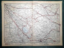 Carta geografica stradale antica ROMA CASTELLI ROMANI 1931 Antique map