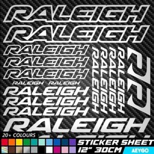 18x RALEIGH Vinile Decalcomania Adesivi Foglio Telaio Bici Ciclismo Bicicletta MTB MX