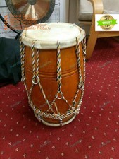Strumento Musicale Popolare Professionale In Legno Di Mango Dholak Con Copertura