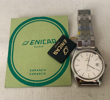 Enicar quartz anni 70/80 cassa bracciale acciaio 37mm tag garanzia NOS