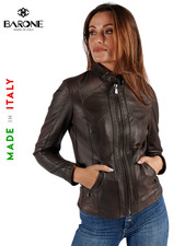 Giacca pelle donna marrone - ✨,