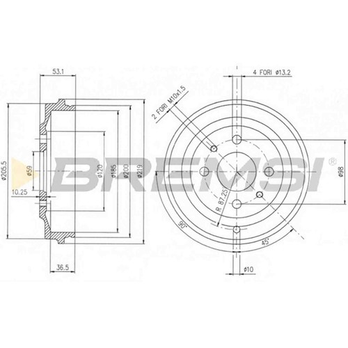 Kit tamburo freno posteriore - kit,
