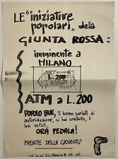 FRONTE DELLA GIOVENTÙ VOLANTINO LE INIZIATIVE DELLA GIUNTA ROSSA ATM A 200 LIRE