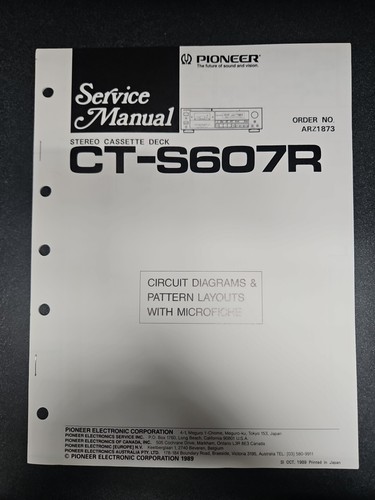 Pioneer s607r stereo cass - ct-s607r,