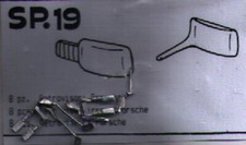 ACCESSORI 1/43 RETROVISORI RETTANGOLARI (2 TIPI) PORSCHE o SIMILI  TRON SP019