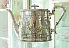 Teiera di Sheffield D & A EPBM Britannia Metal Teapot c 1890-1900