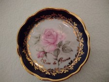 PIATTINO IN PORCELLANA DI LIMOGES CON BORDO BLU E ORO