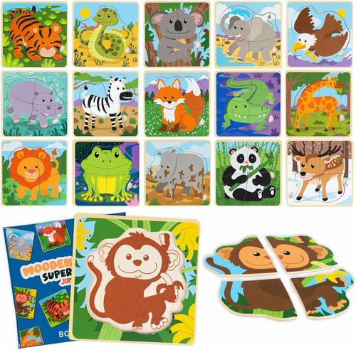 Pack puzzle legno di 4 - legno,