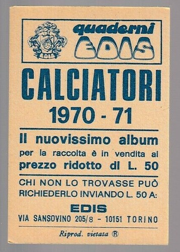 Figurina calciatori edis - figurina,