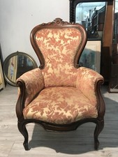 Poltrona stile Barocco con pregiata tappezzeria