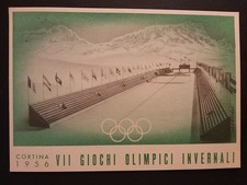 Cortina (Belluno). VII Giochi Olimpici Invernali (1956). Sci: Discesa Femminile.
