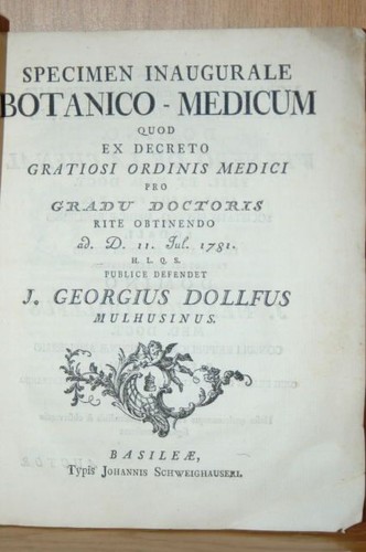 Specimen inaugurale - specimen,