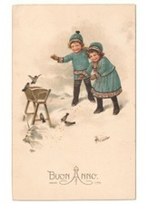 antica cartolina auguri di