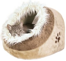 Letto grotta caldo gattino accogliente igloo trixie minou letto gatto beige 36281