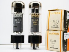 Coppia abbinata ULTRON EL34 NUOVA in scatola O-Getter 6CA7 Roe-V10 test
