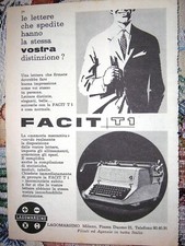 FACIT T1 MACCHINA DA SCRIVERE pubblicità/advertising 1960