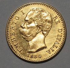 *UMBERTO I 20 LIRE 1884 (RR) ROMA CONSERVAZIONE MIGLIORE DI SPLENDIDA