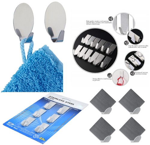 Ganci autoadesivi acciaio inox - ganci,