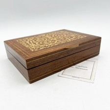 Scatola sorrentina vintage con portasigarette di sorrento in legno intarsiata  