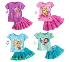 Gonna e Maglia Completo - Frozen - Rapunzel - Girl Set skirt + T-shirt -  A00011