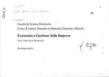 Estratti da testi universitari - Corso di Economia e Gestione delle Imprese