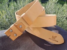 CINTURA IN CUOIO NATURALE SENZA FIBBIA DA ASSEMBLARE LARGHEZZA 4 CM ARTIGIANALE 