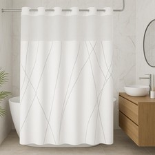 No Hook Shower Curtain with