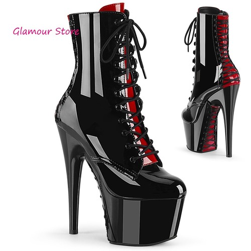 Sexy stivaletti rosso nero - stivaletti, rosso/nero