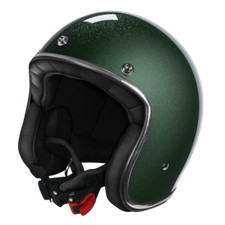 CASCO JET MOTO STORMER QUARTZ GLITTER GREEN CAFE RACER CUSTOM VINTAGE RETRO