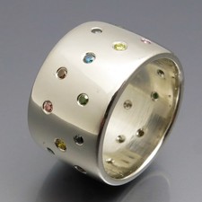 DESIGN MATURO - ELEGANTE CIELO STELLATO DIAMANTATO LARGO - DAL PROPRIO ORAFO