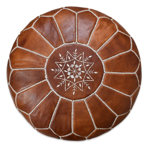 Pouf morbida pelle marrone - morbida,