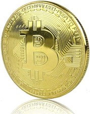 MONETA Bitcoin BTC da collezione / commemorazione in metallo color Oro - NUOVA