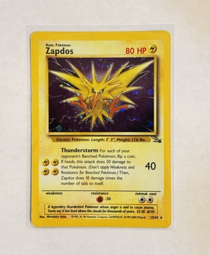Pokémon tcg zapdos fossil - tcg,