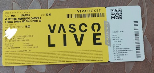 Biglietto vasco rossi - biglietto,