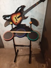 GUITAR HERO WORLD TOUR PS2  SET BATTERIA + CHITARRA+GIOCO + MICROF - FUNZIONANTE