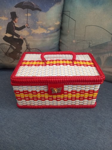 Vintage cesto scatola cucito - scatola,