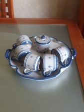 Ceramica Massimino Vietri Set 6 Tazze Caffè + Zuccheriera +  Vassoio In Ceramica