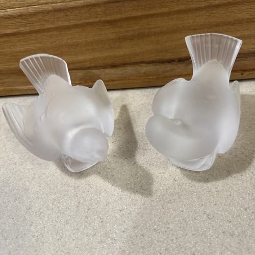 Pair lalique sparrow - lalique,