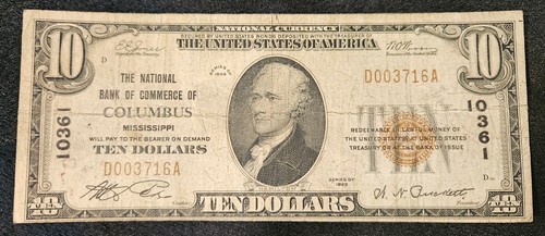 Banconota dollari 1929 - banconota, 10