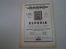 advertising Pubblicità 1934 RADIO LA VOCE DEL PADRONE ESPERIA