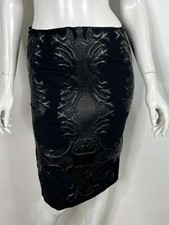 GONNA VINTAGE ROBERTO CAVALLI AW2002 NYLON NERO E PELLE S