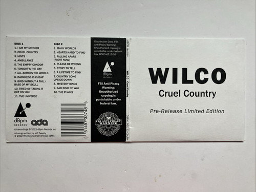 Wilco cruel country - country, (2cd)