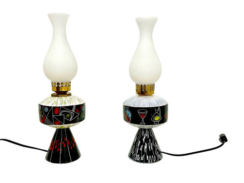 Coppia lampade vintage art - di,
