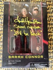 Linda Hamiliton Signed Sarah Connor Dark Fate Neca Action Figure Exact Proof