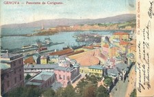 Liguria Cartolina Paesaggistica Genova Panorama Viaggiata Anno 1928