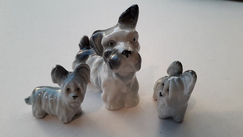 Vintage ceramic terrier group - ceramic,