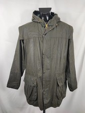Barbour vintage Durham verde con cappuccio C44/112 cm Green Hooded waxed Durh...