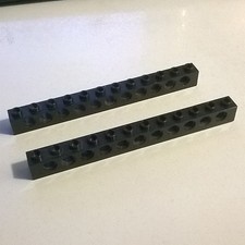 2x LEGO 3895 TECHNIC BRICK 1 X 12 WITH HOLES BLACK 8485 8880 8839 8868 8860 6927