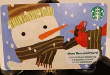 CARTA REGALO STARBUCKS 2025 " PUPAZZO DI NEVE E UN REDBIRD " NUOVA 🎄 OTTIMO PREZZO